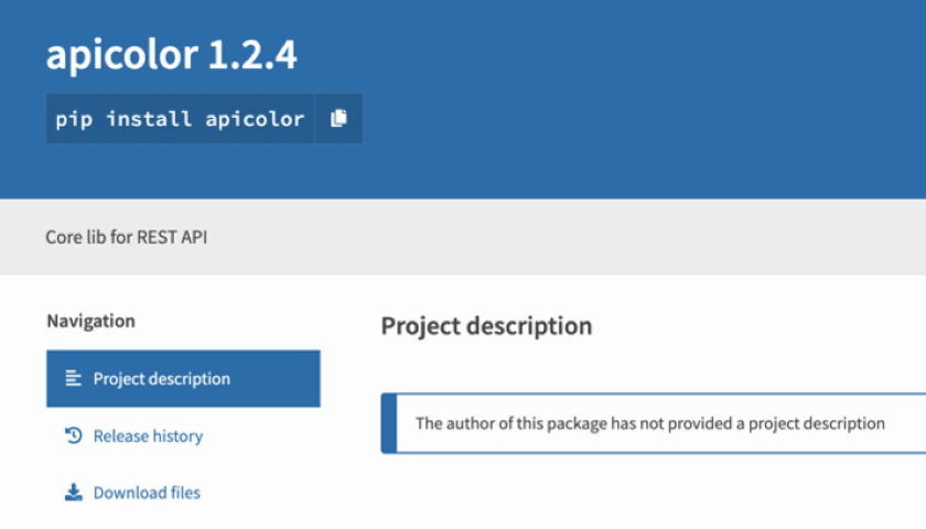 Python Package Index (PyPI) apicolor