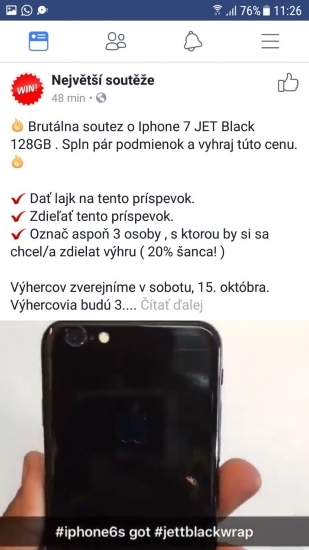 ESET_falešná soutěž na Facebooku