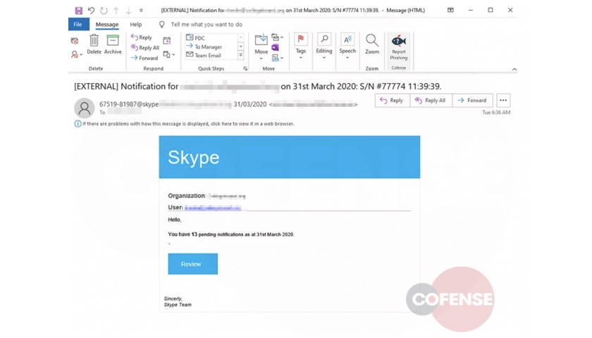 Skype phishing
