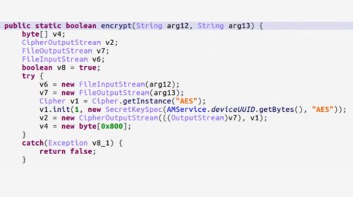 The applications encryption method